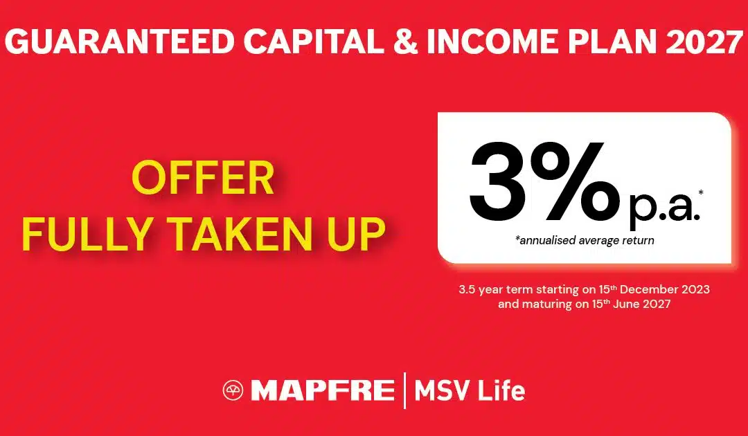 MAPFRE MSV Life Guaranteed Capital & Income Plan 2027 full taken up