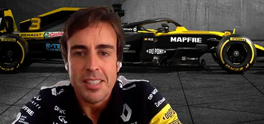 Fernando Alonso signs for Renault DP World F1 Team, a team sponsored by MAPFRE