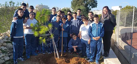 Pine trees donated by MAPFRE Middlesea planted at Savio College