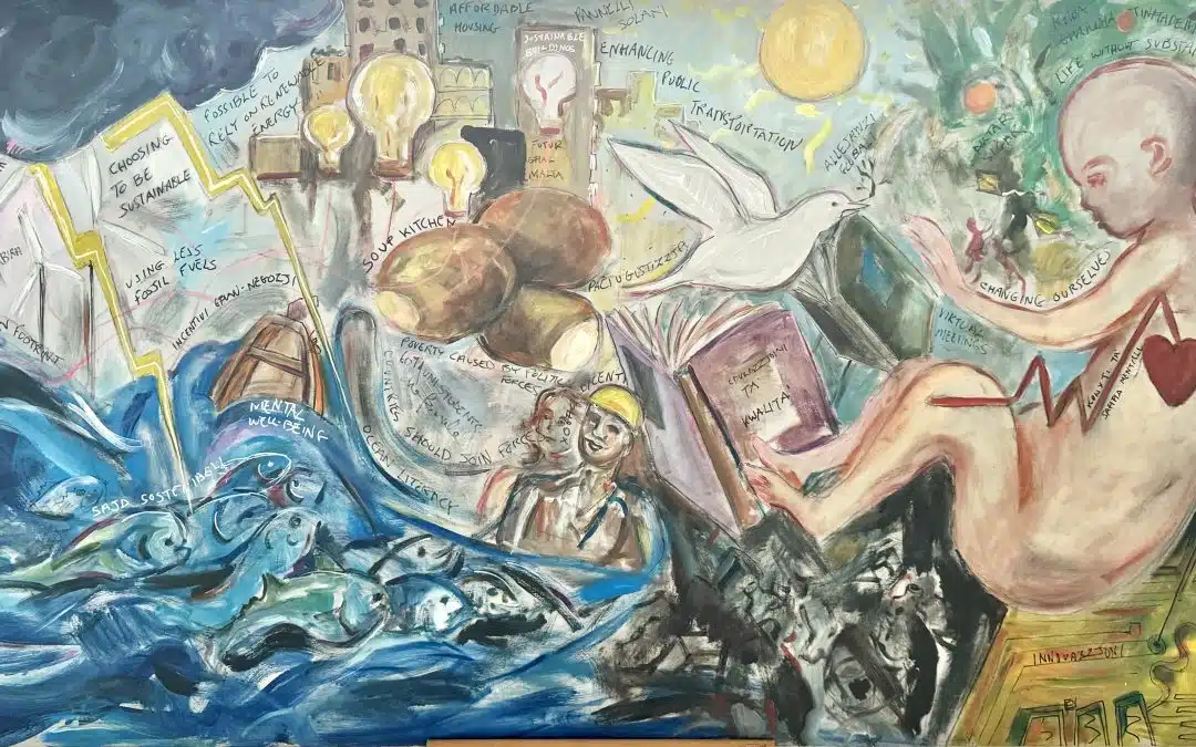 MAPFRE showcases artwork depicting the 17 Sustainable Development Goals (SDGs) by artist Joe Farrugia, created during MESGA’s ISIMGĦUNA Conference